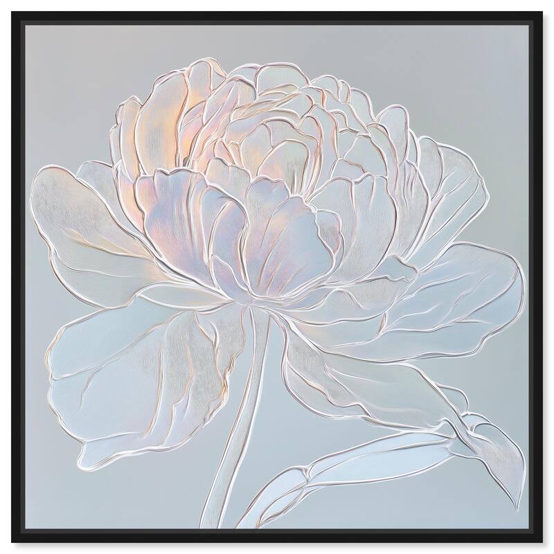 Embossed Flower II Canvas by Art Remedy - Black - 30" x 30"