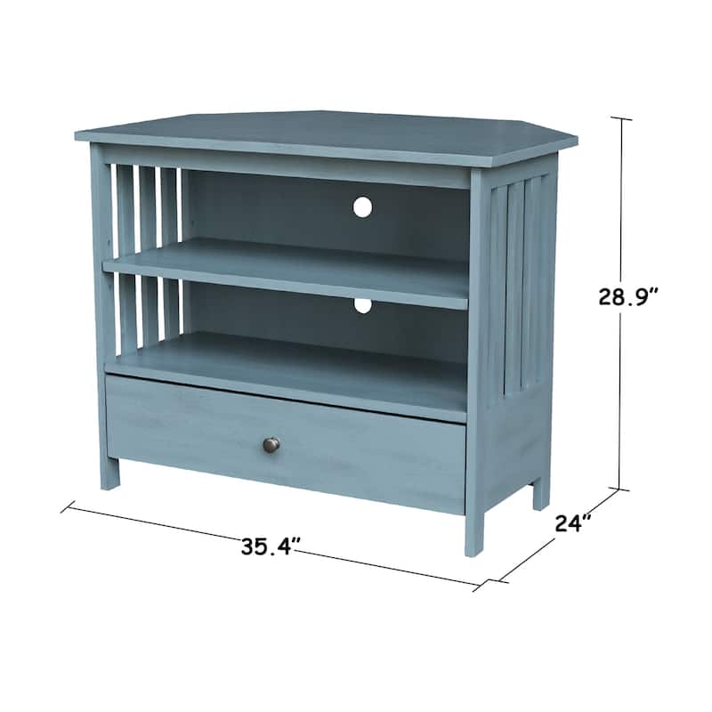 Solid Hardwood Mission Corner TV Stand