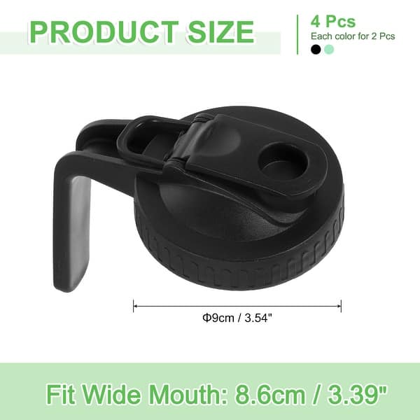 dimension image slide 1 of 2, Mason Jar Pour Spout Lid, Mason Jar Lids Wide Mouth Airtight Flip Cap Lids with Handle for Drinking Salad - 8.6cm