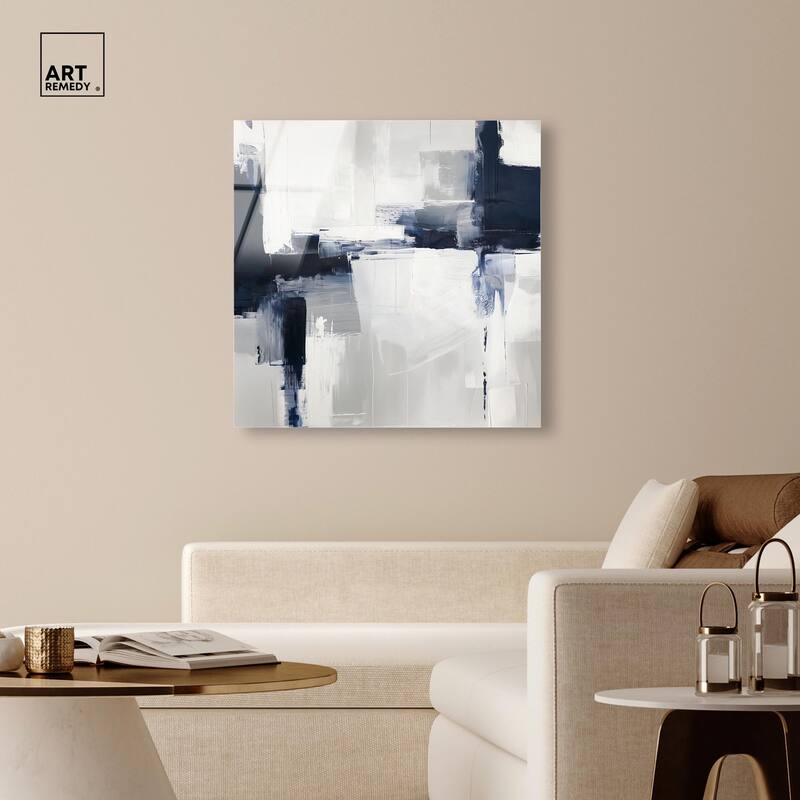 Blue Cascades on Still White Acrylic by Art Remedy, Ready to Hang