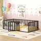 preview thumbnail 23 of 30, Twin Size Metal Floor Bed Frame with Fence and Door for Kids' Bedroom