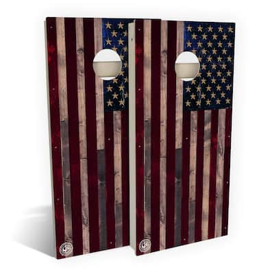 American Flag Vintage Outdoor Cornhole Board Set