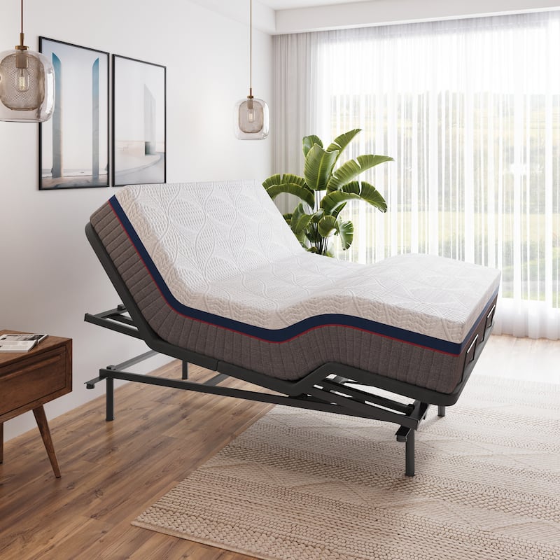 Boyd Sleep Full Body Incline Adjustable Bed Frame, Power Adjustable Base for Side Sleepers, Timed Massage, Anti-Snore - Twin XL