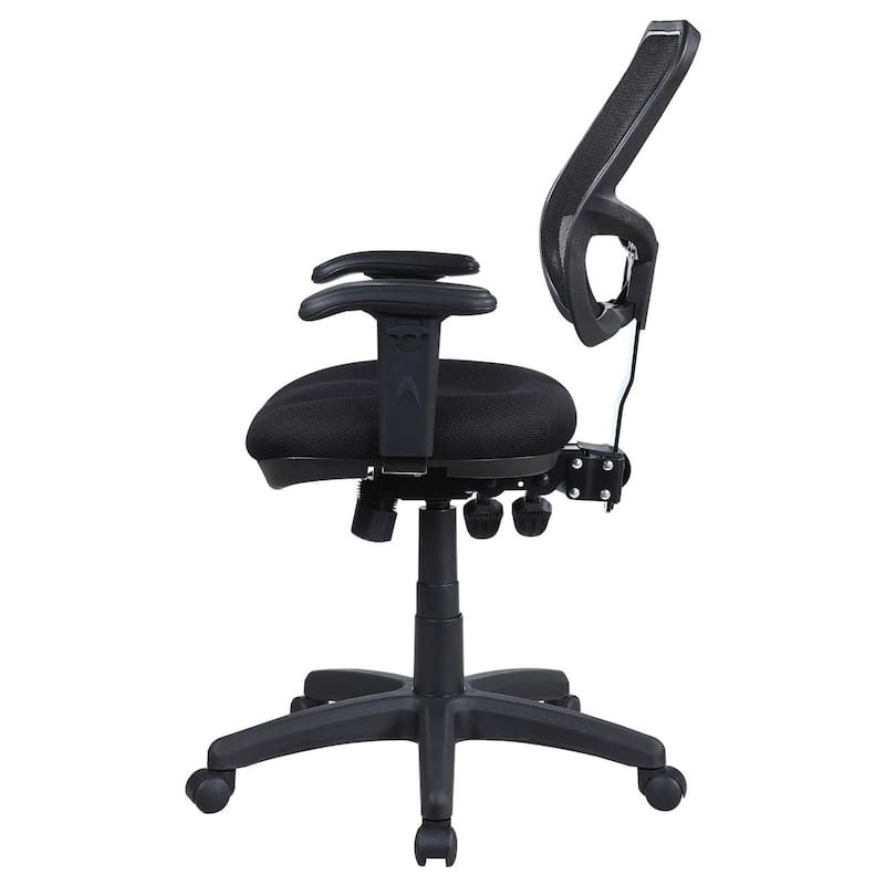 Ergonomic Black Swivel Office Chair - Adjustable Height Mesh Desk Chair with Armrests