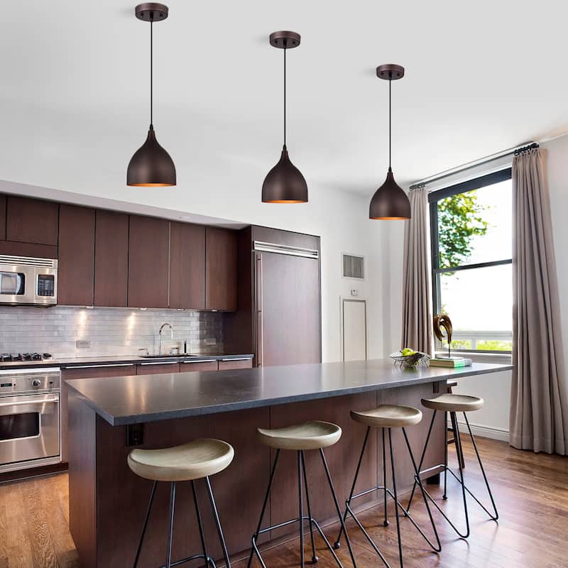 1-light Textured Black Hanging Pendant