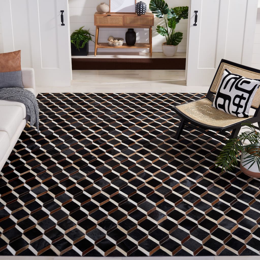 SAFAVIEH Handmade Studio Leather Nikia Mid-Century Modern Rug