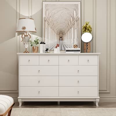 Lacquer Dresser 55.1"Wide Storage Chest Storage Dresser Bedroom