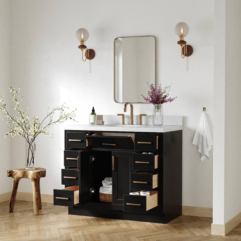 Ariel T042SCQOVO Hepburn 42" Free Standing Single Oval Basin Vanity