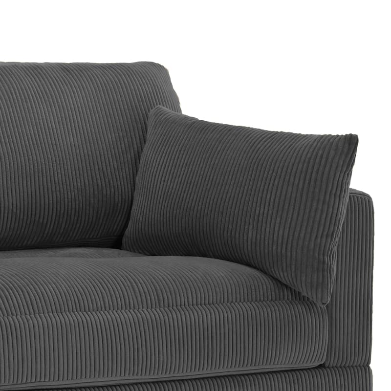 84.5″W Modern Corduroy Couch Modular Sofa