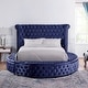 preview thumbnail 11 of 18, Furniture of America Shendae Glam Tufted Velvet Storage Footboard Round Platform Bed
