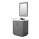Option Dark Gray, Black Trim, White Quartz Top
