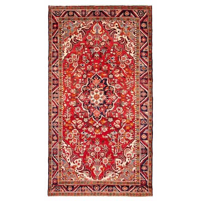 ECARPETGALLERY Hand-knotted Anatolian Vintage Red Wool Rug - 4'11 x 9'5