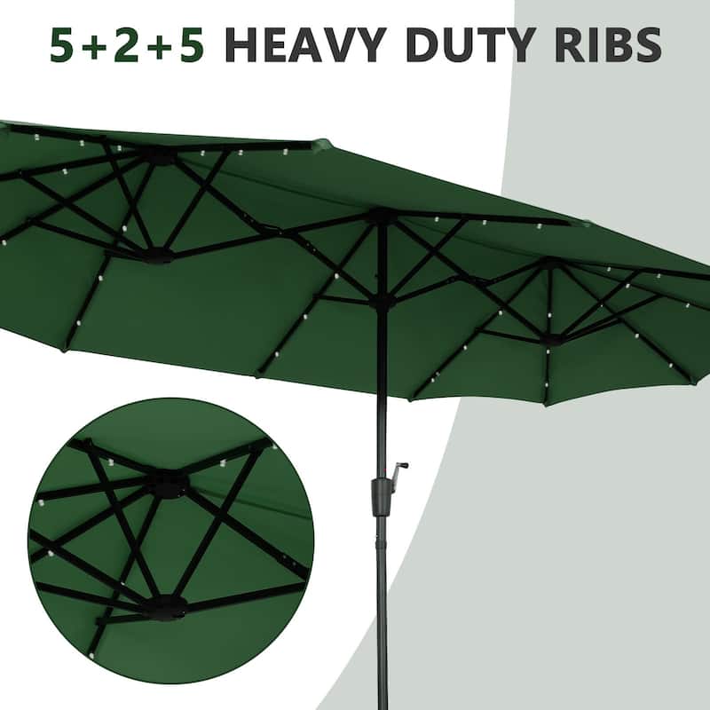 Autlaycil 13 ft Patio Umbrella with Crank Outdoor Umbrella with Base