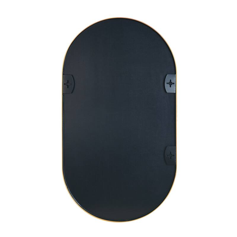 20"x 33" Metal Oval Mirror with Reinforced Hooks and Screws