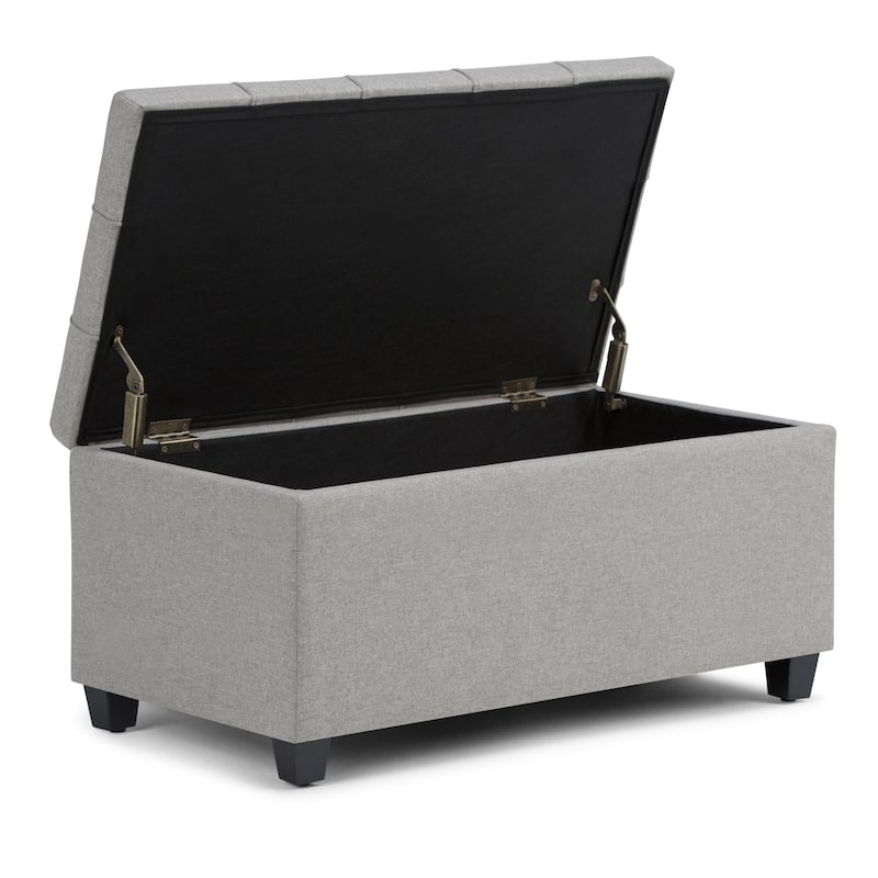 WYNDENHALL Marlowe 34 inch Wide Transitional Rectangle Storage Ottoman