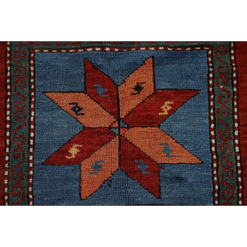 Vegetable Dye Shirvan Antique Area Rug Hand-Knotted Wool Carpet - 3'10" x 6'9"