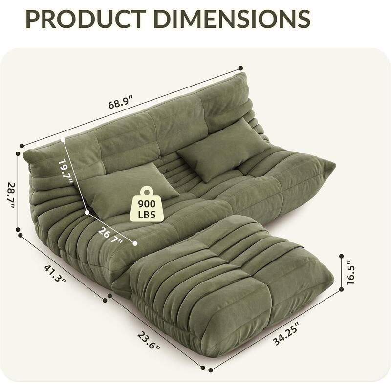 Oversized Bean Bag Couch, with High Density Comfortable Foam
