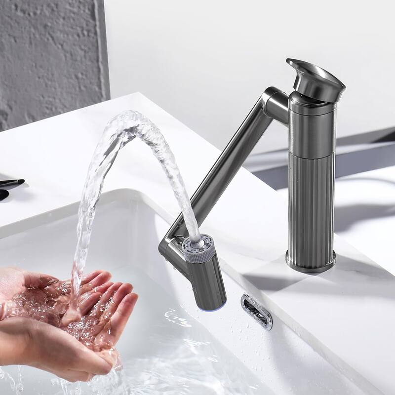 Lefton Rotatable Bathroom Faucet with Temperature Display in Fahrenheit with 2 Water Modes, BF2208-PRO