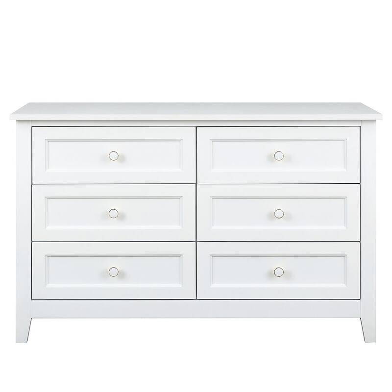 Modern Solid Wood Drawer Dresser with Retro Round Handles