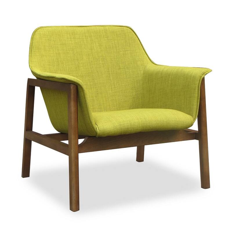 Manhattan Comfort Miller Walnut Linen Weave Accent Chair (Set of 2)