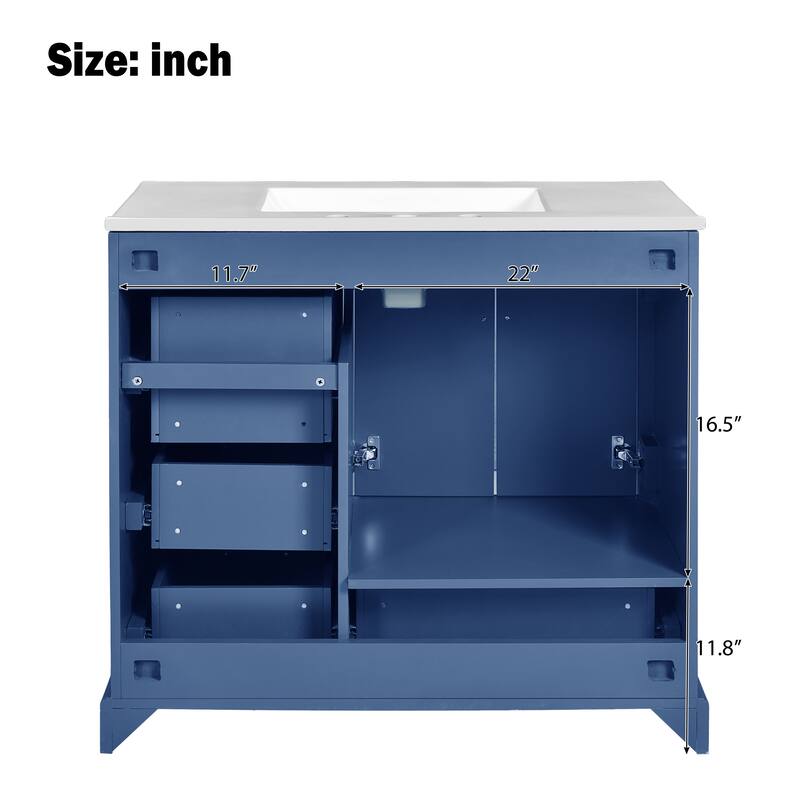 36" Traditional Bathroom Vanity with Ceramics Sink