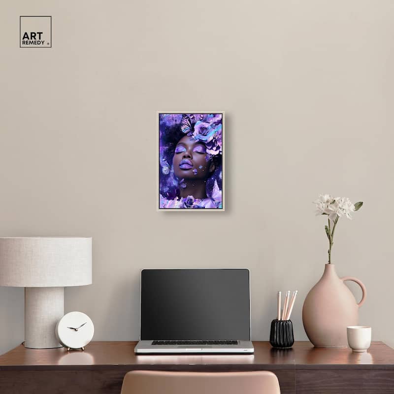 A Glistening Neon Woman Canvas by Art Remedy