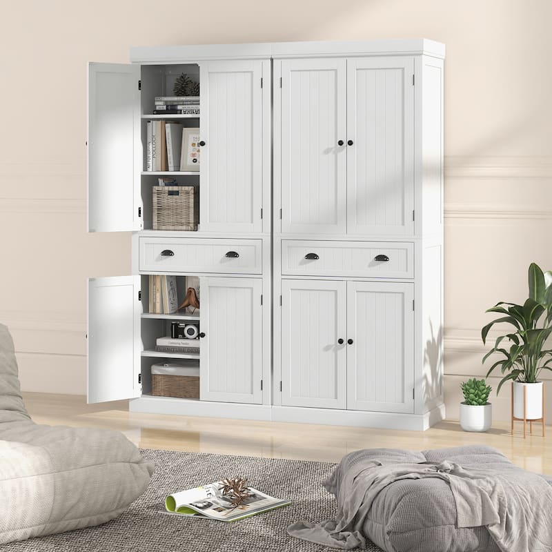 Gymax 72'' Kitchen Pantry Storage Cabinet Tall Freestanding Cupboard - See Details