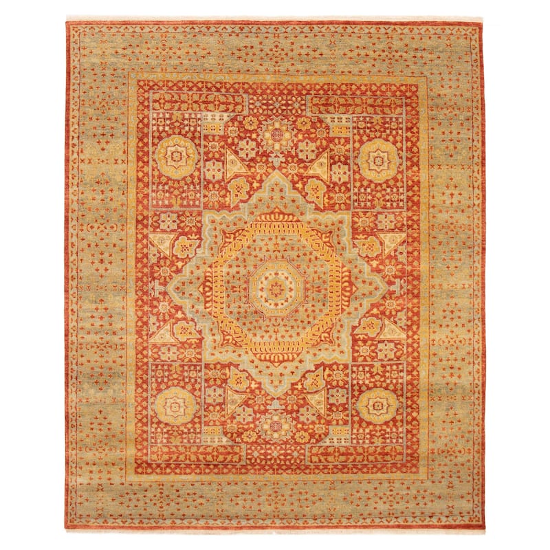 ECARPETGALLERY Hand-knotted Mamluk Dark Copper Wool Rug - 7'10 x 9'8 - Dark Copper - 7'10 x 9'8