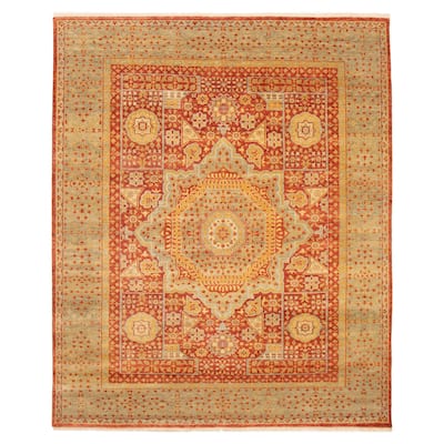 ECARPETGALLERY Hand-knotted Mamluk Dark Copper Wool Rug - 7'10 x 9'8
