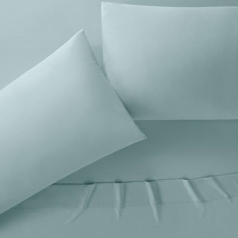 Serta Supersoft Washed Cooling Sheet Set, Includes Bedding Sheets and Pillowcases