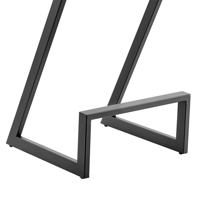 Alta Backless Barstool, Z Black Iron Footrest, Gray Faux Leather