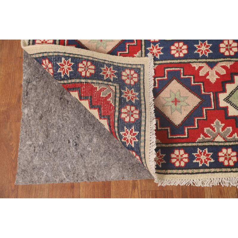 Kazak Oriental Area Rug Hand-Knotted Geometric Wool Carpet - 8'4"x 11'8"