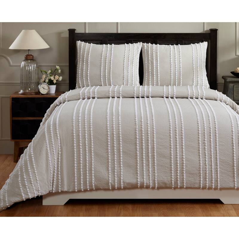 Better Trends Winston Comforter Set 100% Cotton Tufted Soft Plush Chenille Machine Washable Tumble Dry