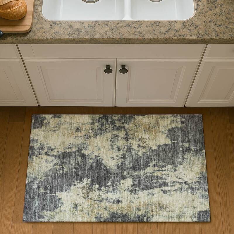 Premium Washable Super Soft Abstract Casual Mayfield Rug - Gray - 1'8" x 2'6"