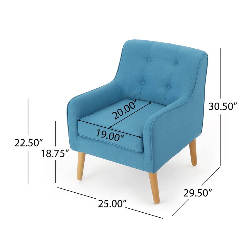 Merax Tufted Fabric Arm Chair with Wooden Legs