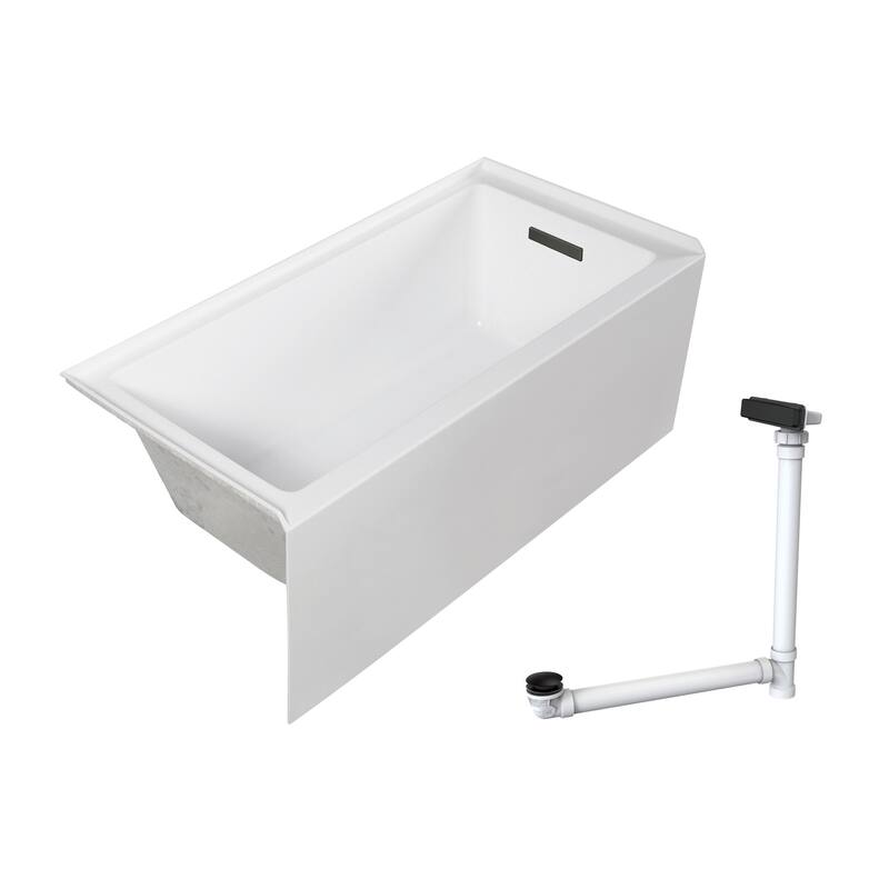 Transolid UATLN603222-R Unity AFR 60" x 32" Three Wall Alcove Acrylic - White / Matte Black