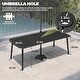 preview thumbnail 21 of 26, 7-PC Outdoor Patio Dining Set Rectangular Aluminum Table with Umbrella Hole with Rattan Chair