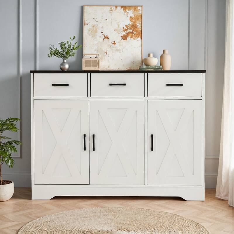 42.6" Wide TV Stand Console with 3 Storage Drawer