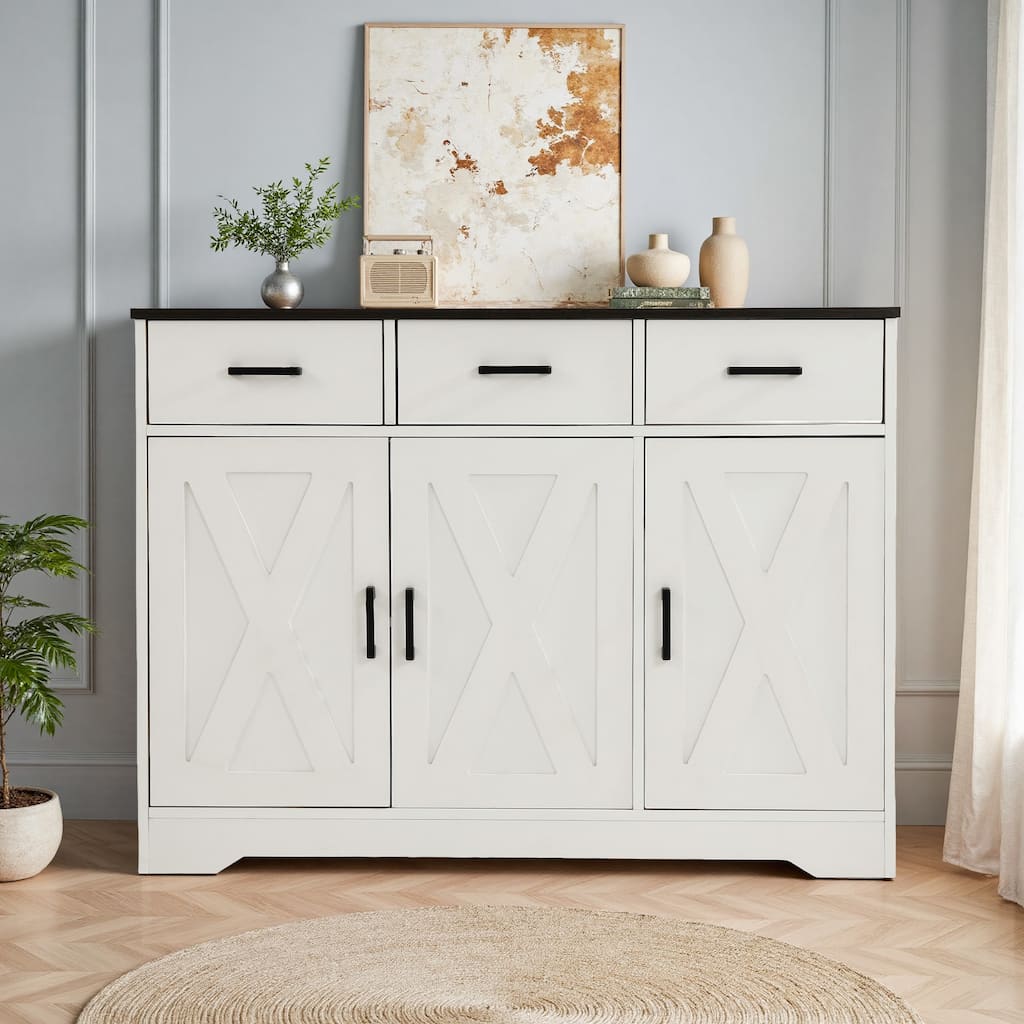 42.6" Wide TV Stand Console with 3 Storage Drawer