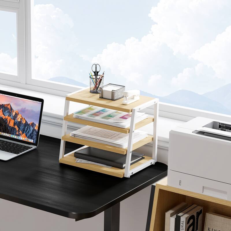 Fenge Desk Organizer, 4 Tier File Organizer for Desk - 14.6x10.5x12.1 inches