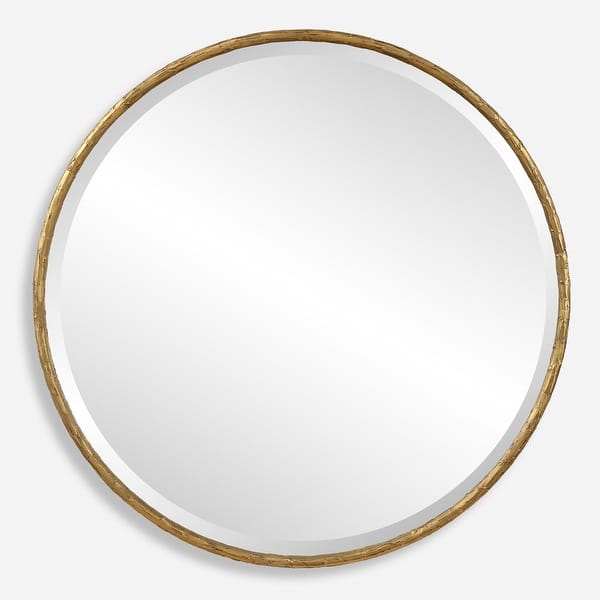 slide 2 of 6, Uttermost Sutton Aged Gold Round Mirror - 47.25'' H X 47.25'' W X 1.5'' D