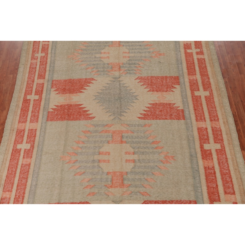 Hand Woven Oriental 100% Jute Carpet Southwestern Modern Multi-Colored Kilim Area Rug - 10' 0'' X 8' 5''