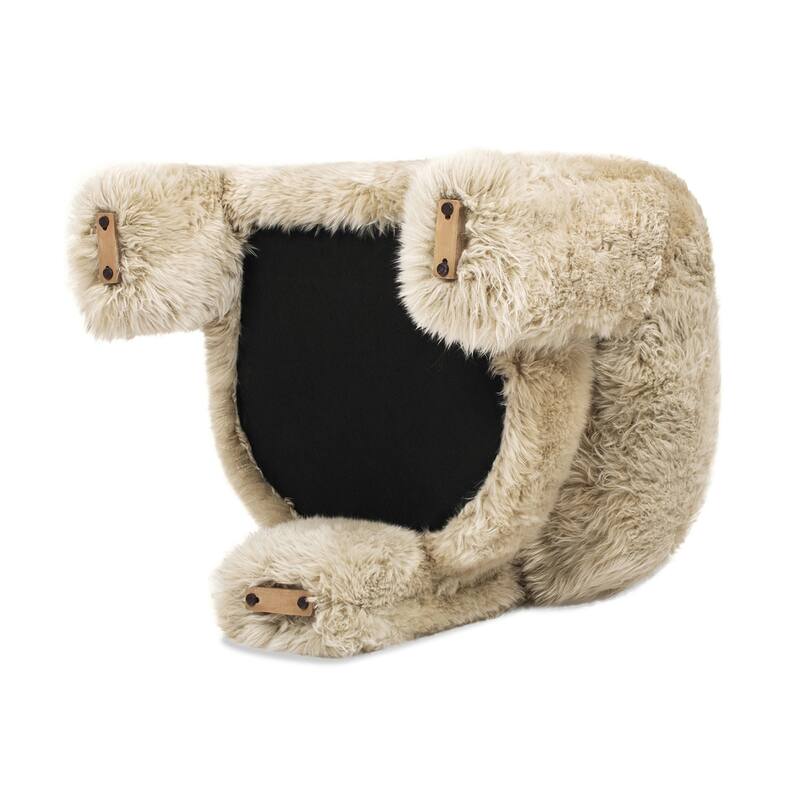 Avalon 35" Rustic Sheepskin Split Barrel Back Accent Chair