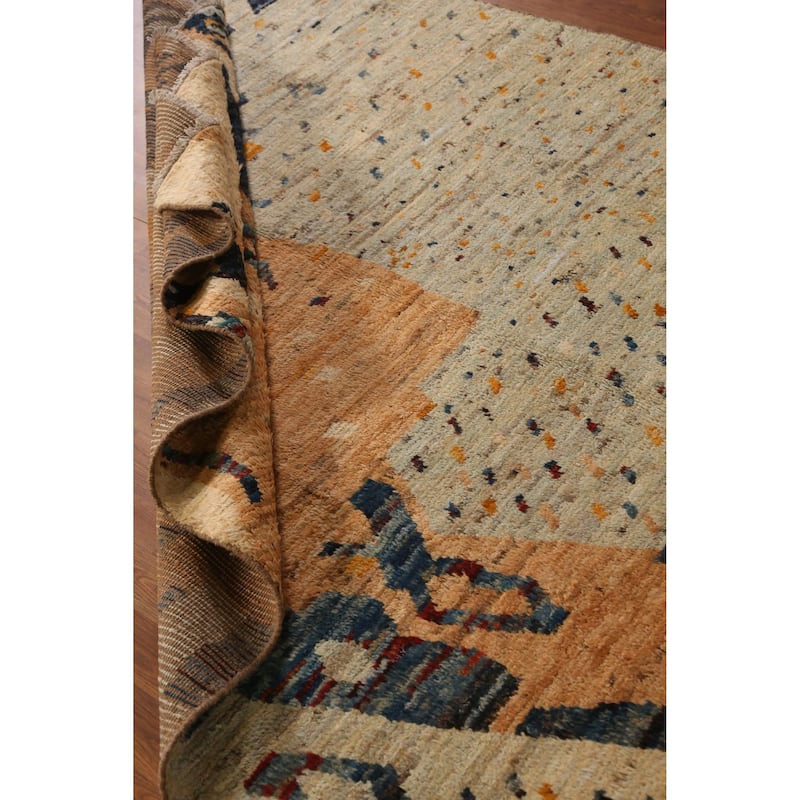Multi-Color Moroccan Oriental Area Rug Hand-Knotted Wool Carpet - 6'2" x 9'8"