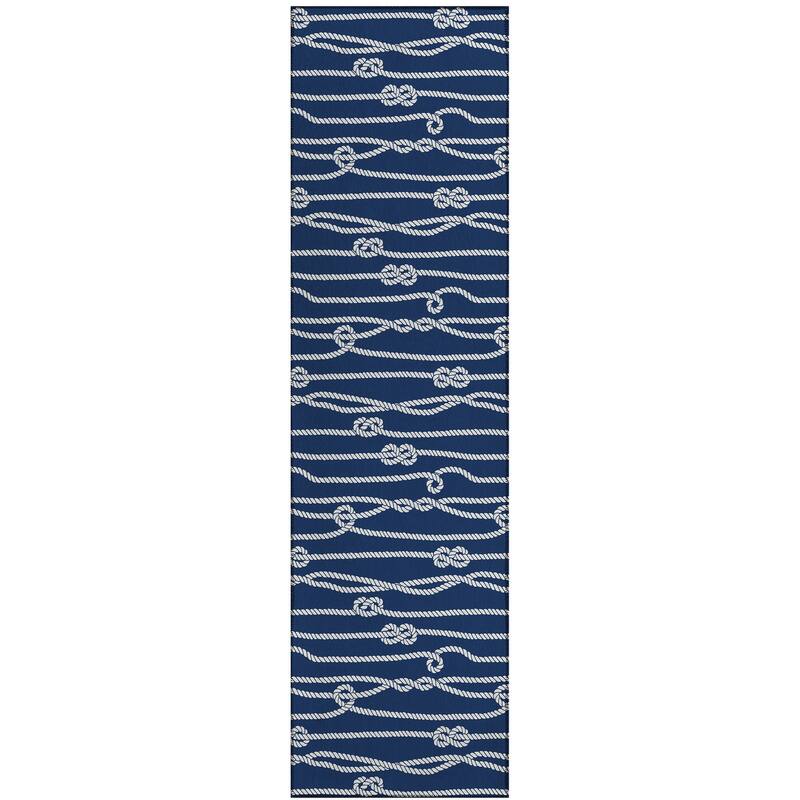Indoor/Outdoor Harpswell Ocean Rope Washable Rug