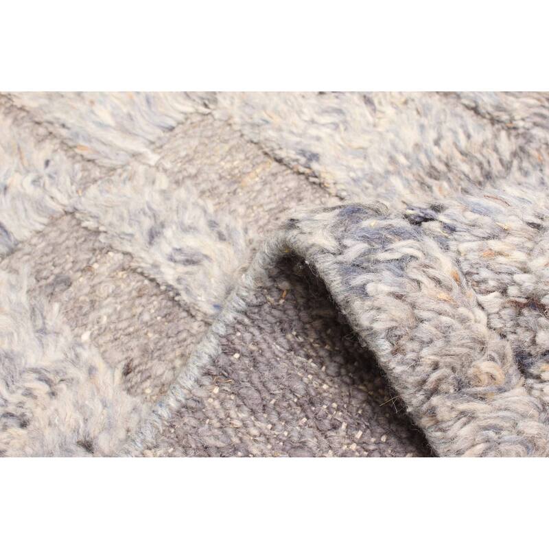 ECARPETGALLERY Braid weave Sienna Grey Wool Rug - 5'6 x 7'10