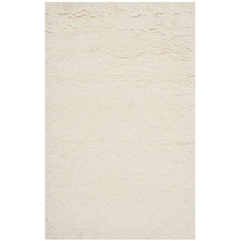 SAFAVIEH Handmade Flokati Jannine Shag Solid Wool Rug - 2'6" x 4' - Ivory