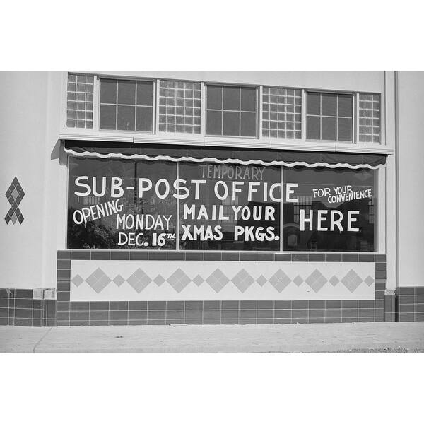 temporary post office Black and White Gallery Wrapped Canvas Bed Bath