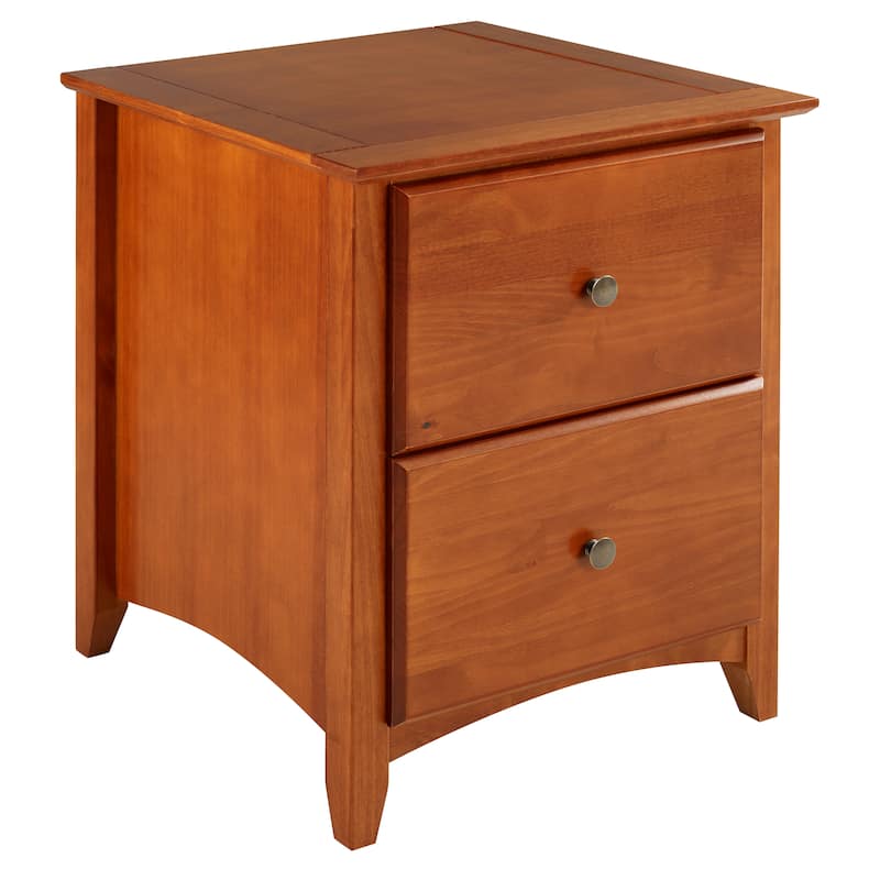 Shaker Style 2 Drawer Night Stand - White Finish
