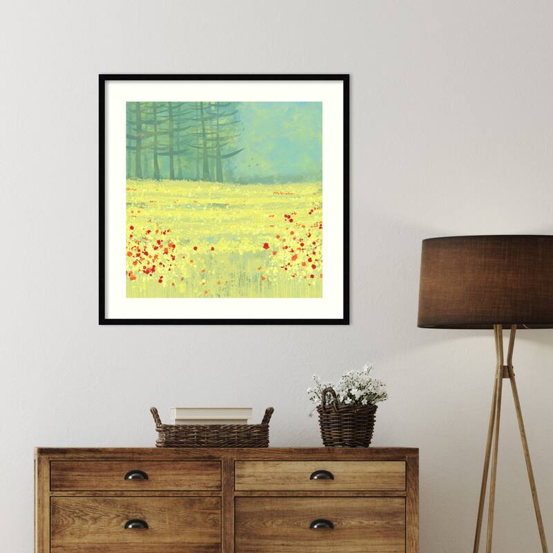 Meadow Near Perigueux France by Nic Squirrell Wood Framed Wall Art Print - Svelte Noir Black
